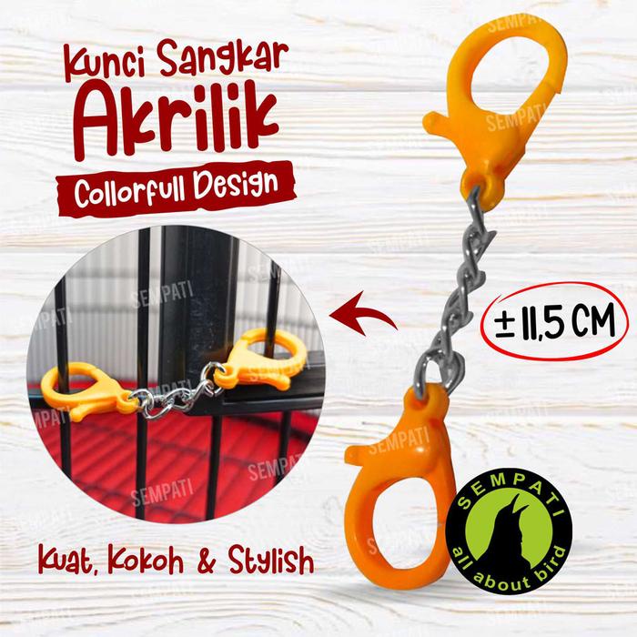 

TERJAMIN SEMPATI Rantai Kunci Kandang Akrilik Warna Warni Gembok Rantai Kunci Sangkar Rantai Kunci