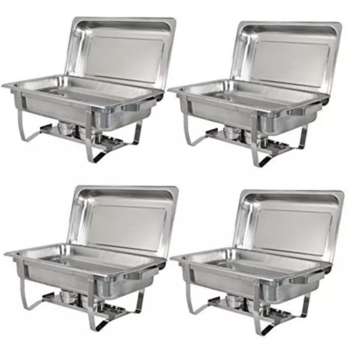 Pemanas Segi Prasmanan Jumbo Paket Hemat 4Set / Square Chafing Dish