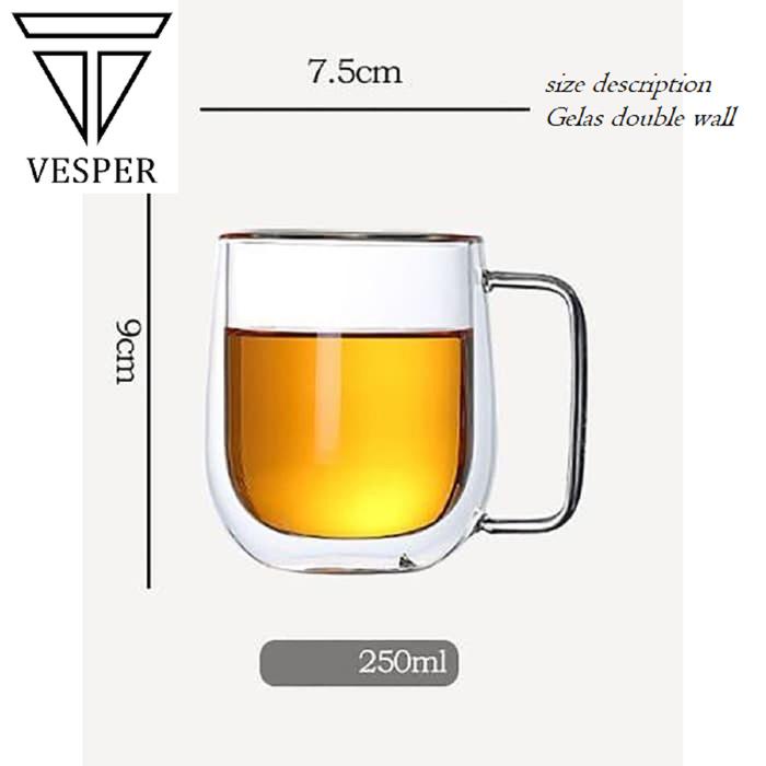 Gelas Kopi Double Wall / Gelas Dobel Kaca / Cangkir Kopi Teh Unik Double Wall