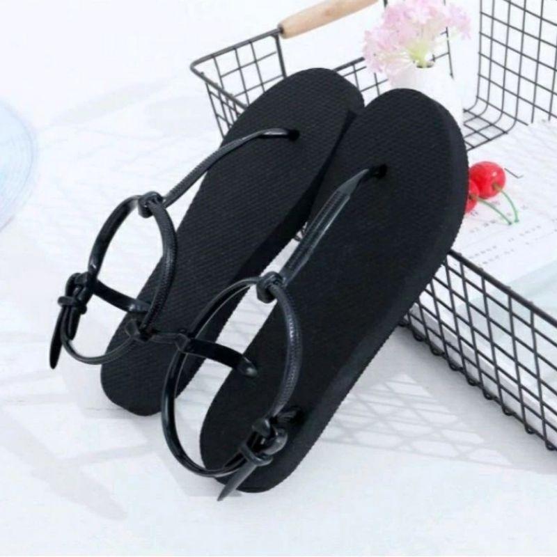 Unik Sandal Jepit Wanita Spon Tali Karet Boloni