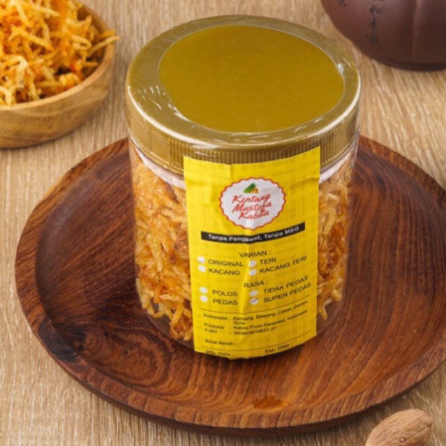 

Kering Kentang Mustofa Kabita (Toples 600ml 200gram) Bekal Traveling Cemilan Renyah Halal Tanpa MSG