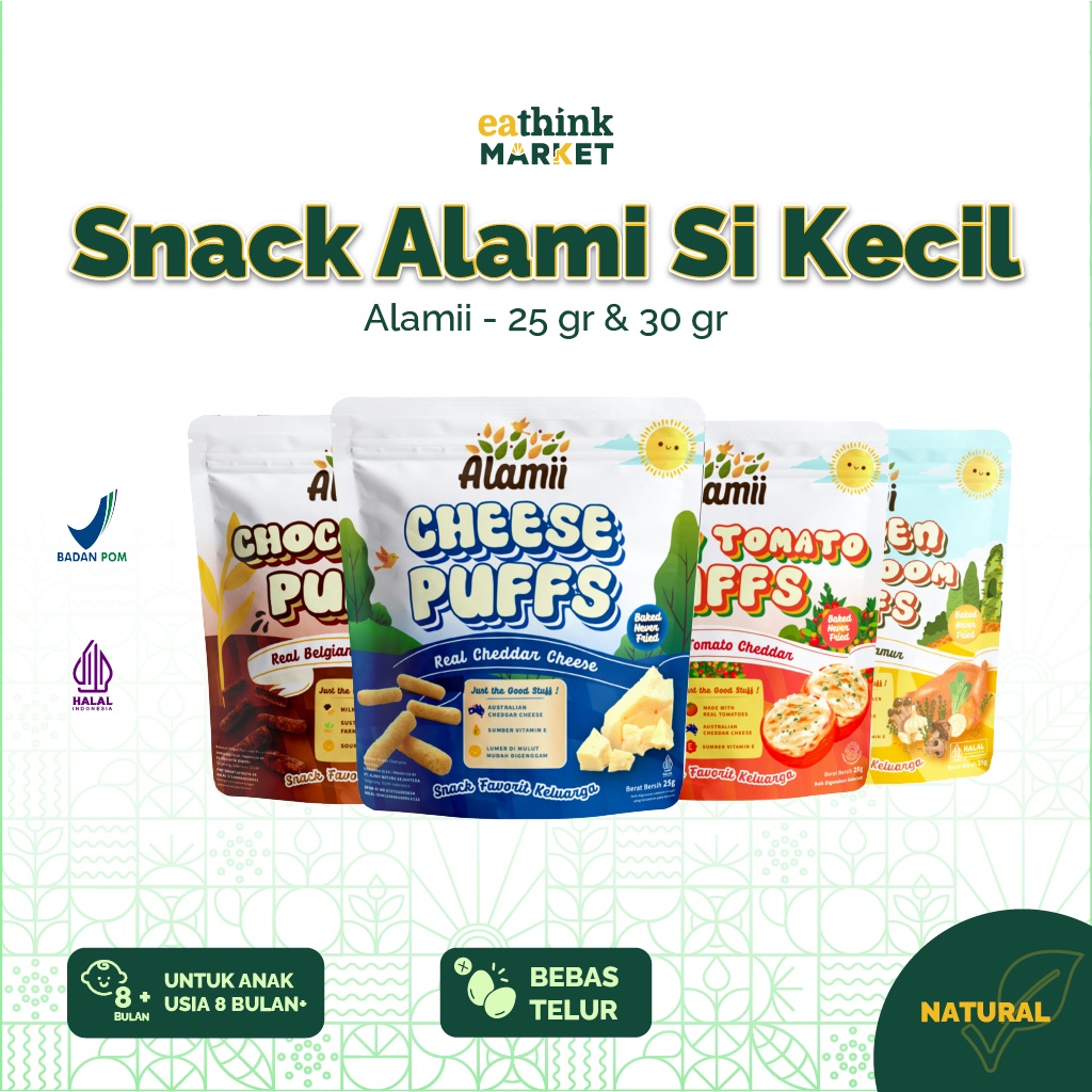 

Cemilan Puff Snack Sehat Anak-Anak Tanpa MSG - Alamii 25 g / 30 g WE!