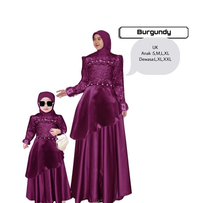 Maxi Derina Kid & Mom/Bisa Couple/Baju Gamis Anak/Gamis Dewasa/Gamis Model Terbaru/Gamis Pesta/Gamis