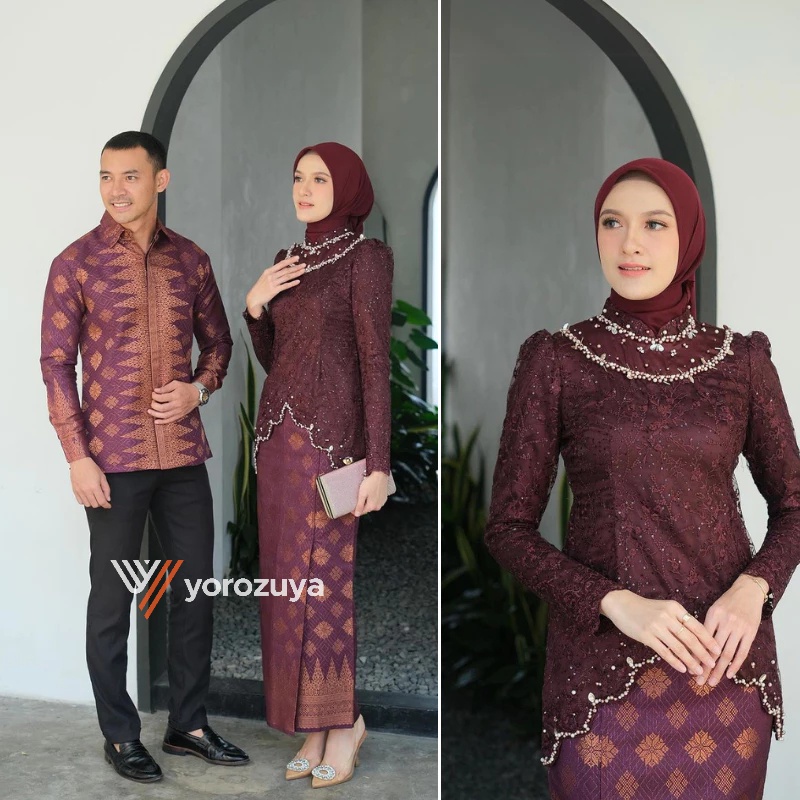PROMO / Kebaya Couple Kutu Baru Kebaya Wisuda Tunangan Lmaran Batik Baju Couple Kondangan Terbaru