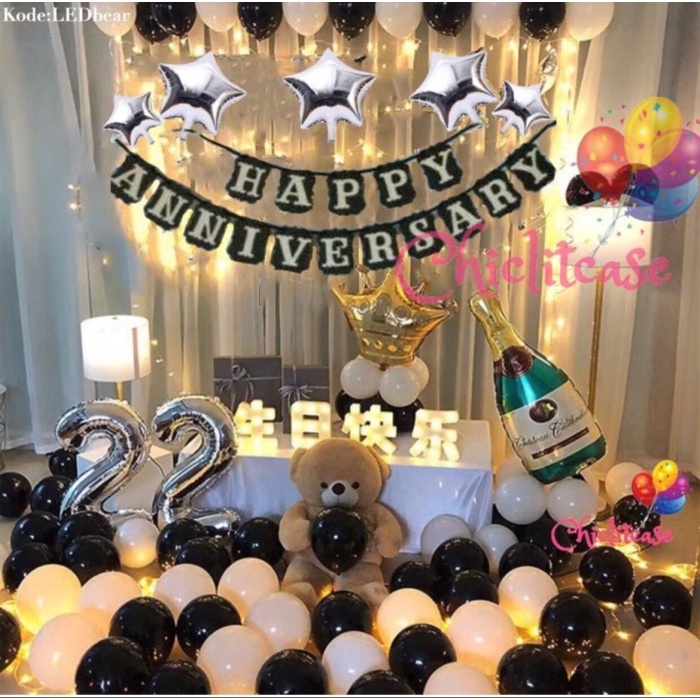 TERBARU Paket balon anniversary / paket dekorasi happy anniversary