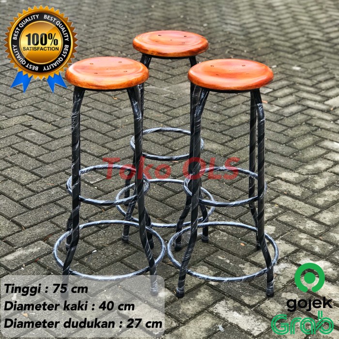 Bangku Besi Tinggi / Bangku Kayu / Bangku Cafe / Bangku Bar