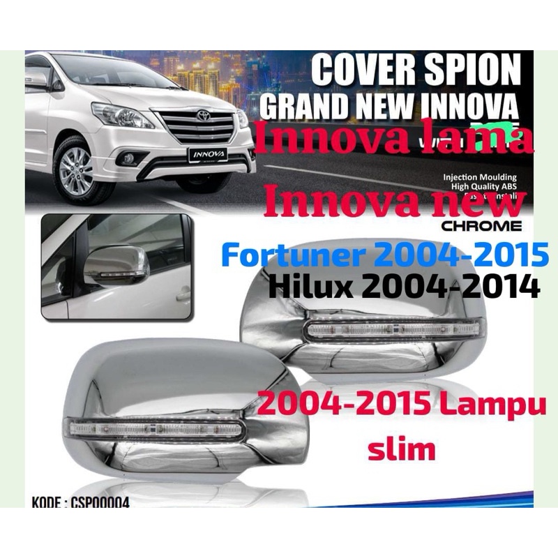 COVER SPION TUTUP SPION INNOVA LAMA/OLD BARU/NEW GRAND NEW INNOVA BARONG 2004 2015 COVER SPION