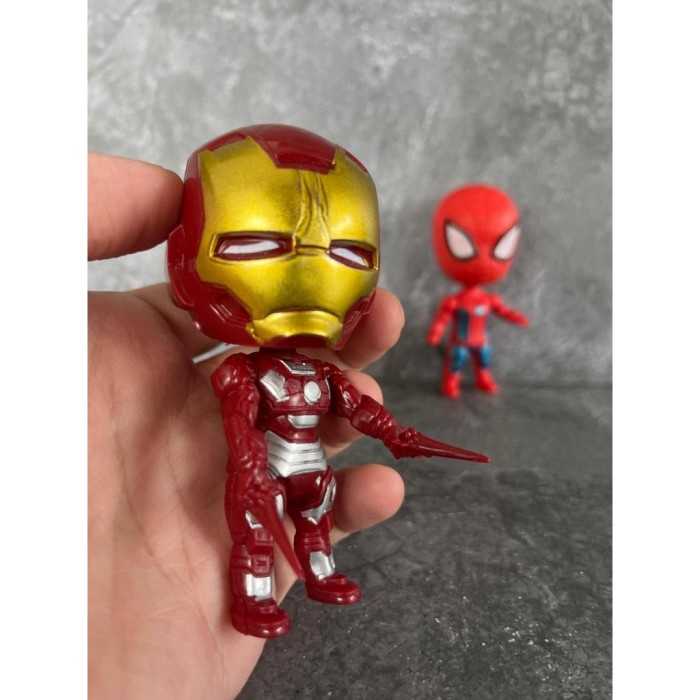 MAINAN FIGUR SPIDERMAN IRONMAN TWH TOPPER KUE ACTION FIGURES FIGURE