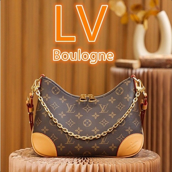 100% original LV Louis Vuitton Boulogne Tas Selempang & Bahu Wanita /Ransel Wanita/Top Handle Bag