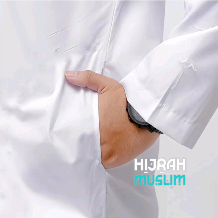 JUMBO XXXL Baju Koko Pria Dewasa Model Ammu Haibah Habaib Kancing Besar 2cm Lengan Panjang Saku