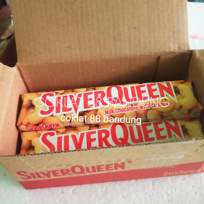 

BARANG TERLARIS SILVERQUEEN 55gr 1 BOX 10 PCS ex 58GR MEDE CASHEW, COKELAT SILVERQUEEN 58 GR 55 gram