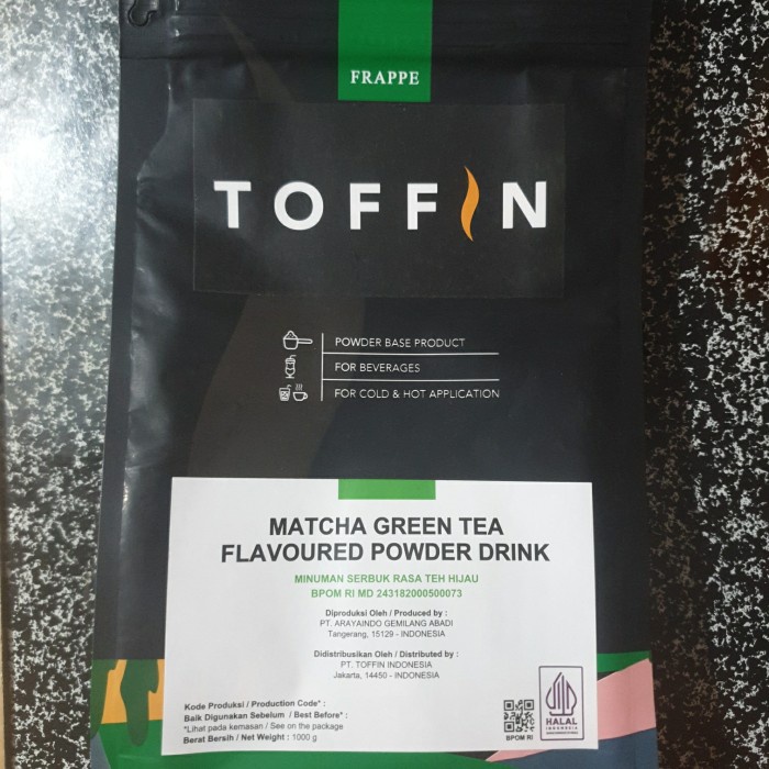 

BARANG TERLARIS Powder/Frappe Toffin Matcha Greentea 1000Gr Premium