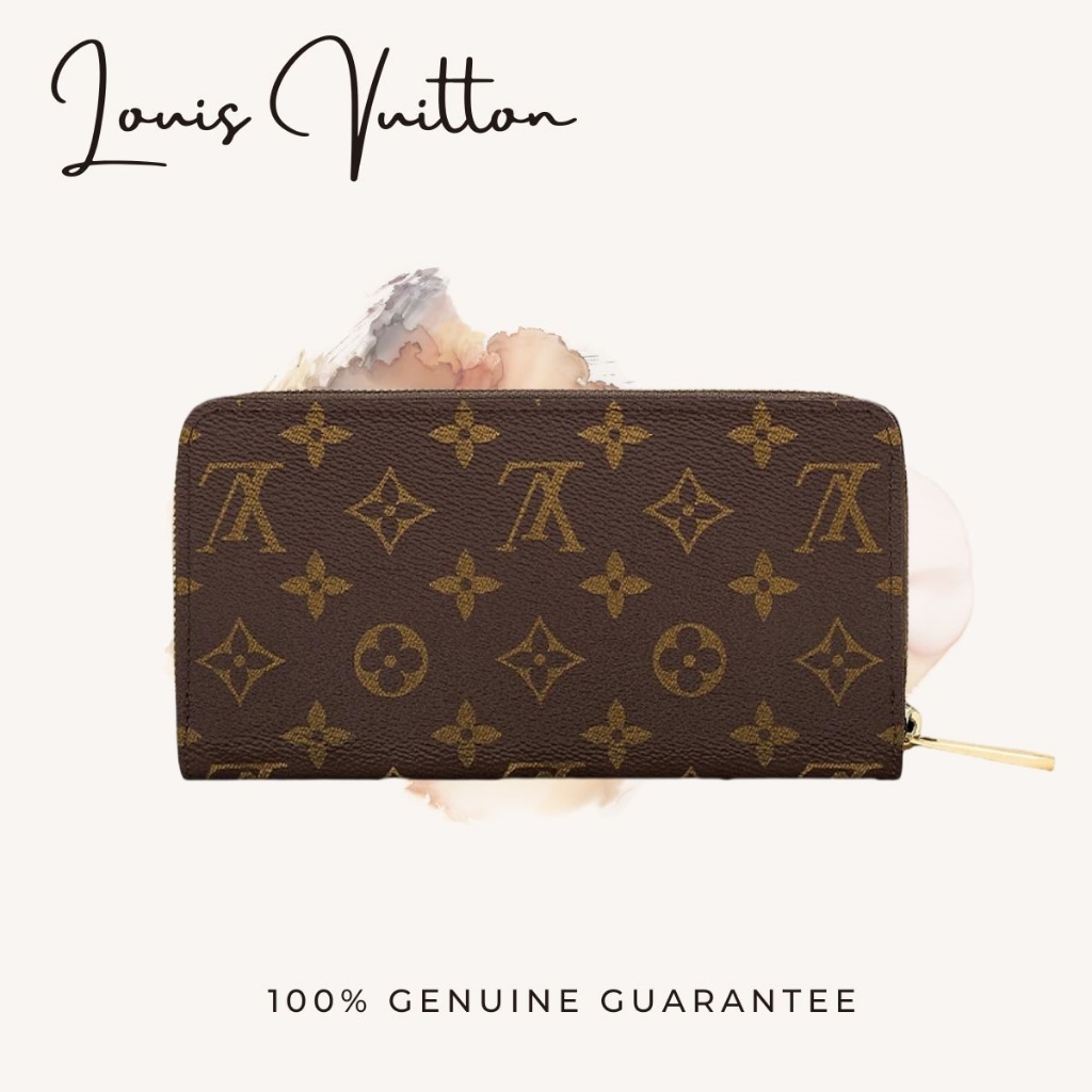 100% originalBox + dust bagLV Louis Vuitton Zippy Dompet Pria Panjang Presbiopia Ritsleting/Dompet