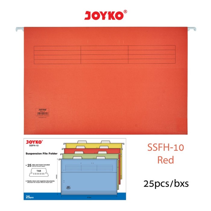 

BARANG TERLARIS Suspension File Folder Hang Hanging Map Gantung Joyko SSFH-10 Red