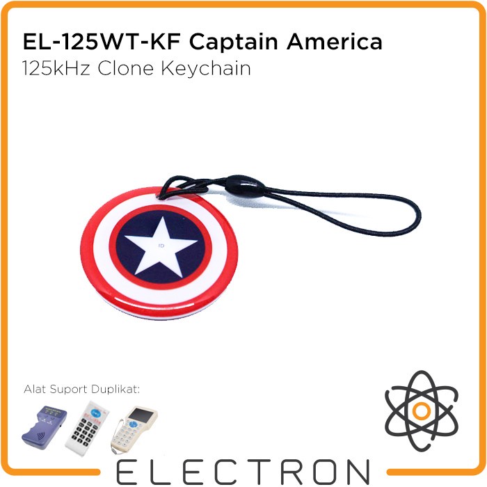 

Ready- EL-125WT-KF Captain America RFID 125kHz T5577 Rewritable Clone Keyfob