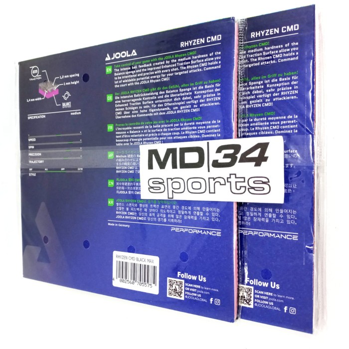 BARANG TERLARIS KARET JOOLA RHYZEN CMD - Karet / Blade / Bet Pingpong Murah