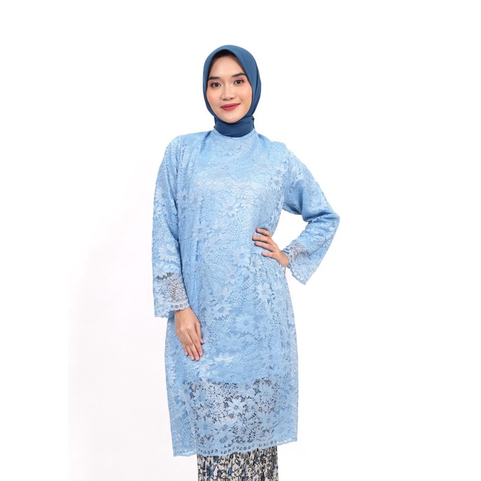 Atasan Kebaya Brukat Tunik BABY BLUE dan Warna Lain nya- ATASAN KEBAYA