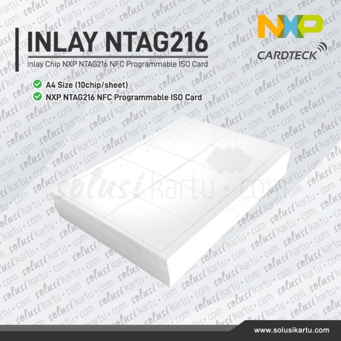 

Ready- NTAG216 INLAY A4 BAHAN CETAK KARTU NFC 10 Chip NTAG 216 RFID 13.56MHz