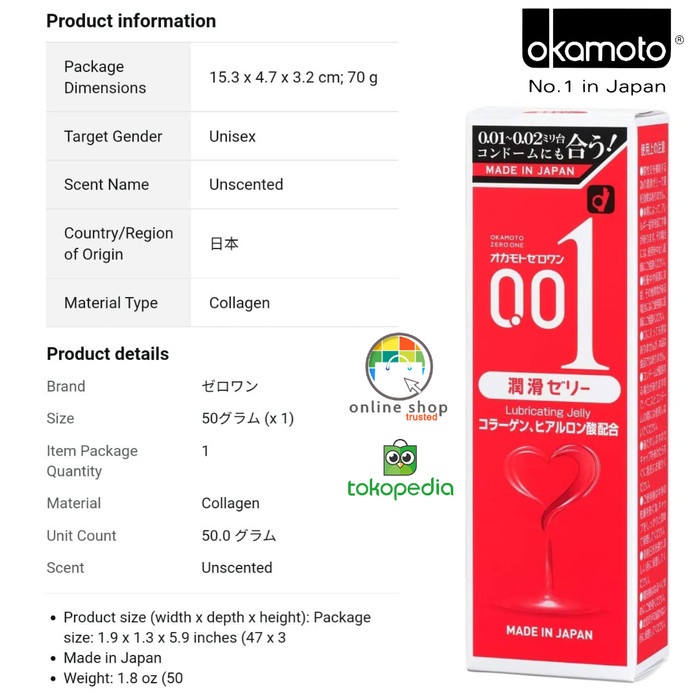 

Okamoto Lubricant Kondom 0.01 Pelumas Jepang 50gr 001 002