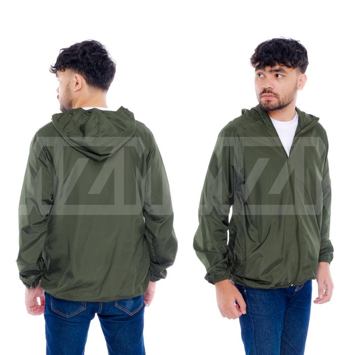 Jaket Parasut Olahraga Waterproof Abu Uniseks Sport Anti Air Set Pria Wanita Nyaman Cepat Kering