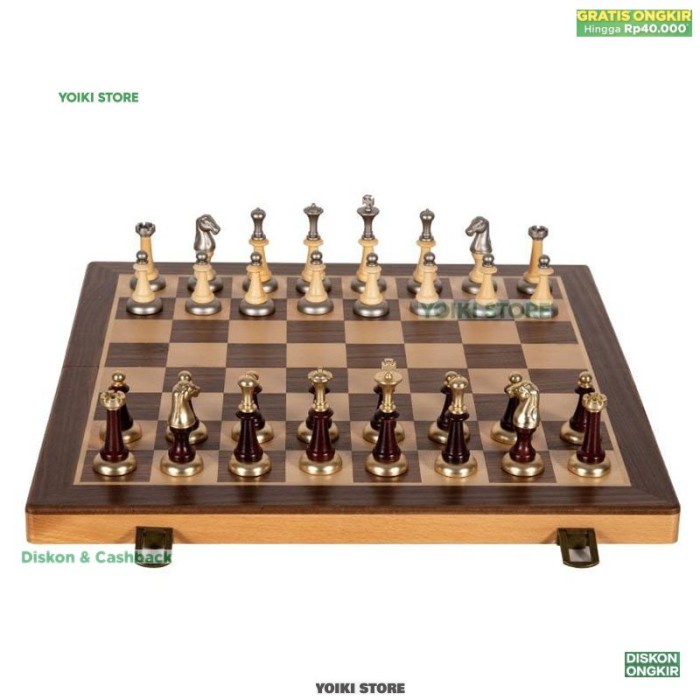 Y.S Catur Mewah Catur Internasional Papan Catur Kayu Beechwood Solid