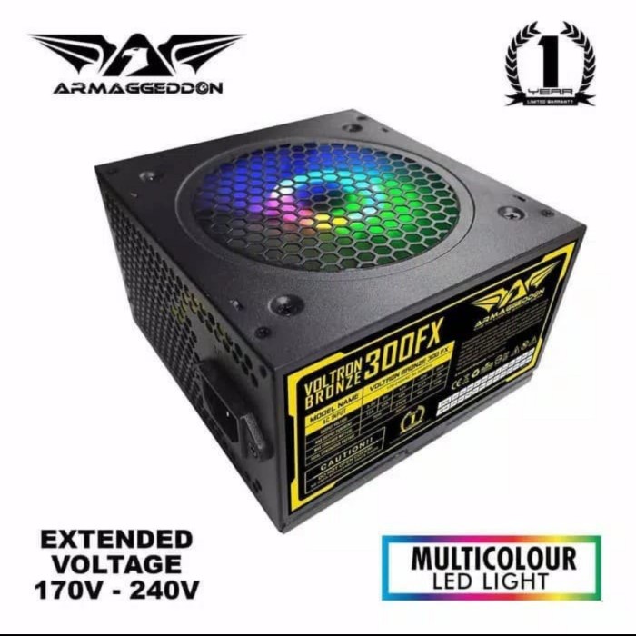 Ready POWERSUPPLY ARMAGEDDON BRONZE 300FX 80+ PSU 600 WATT 80 PLUS