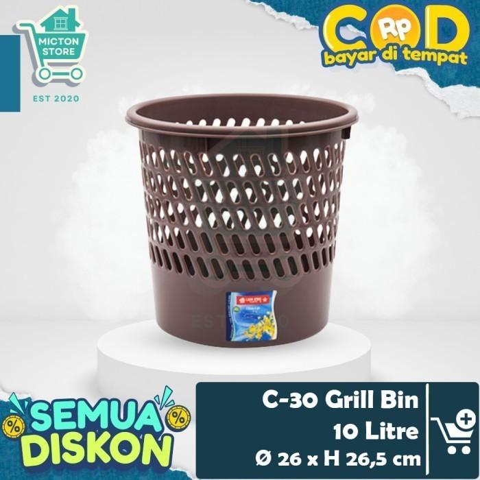 Ready MICTON Lion Star C-11 Round Step on Dustbin 10 Liter Tempat Sampah Injak Kamar Mandi Kantor