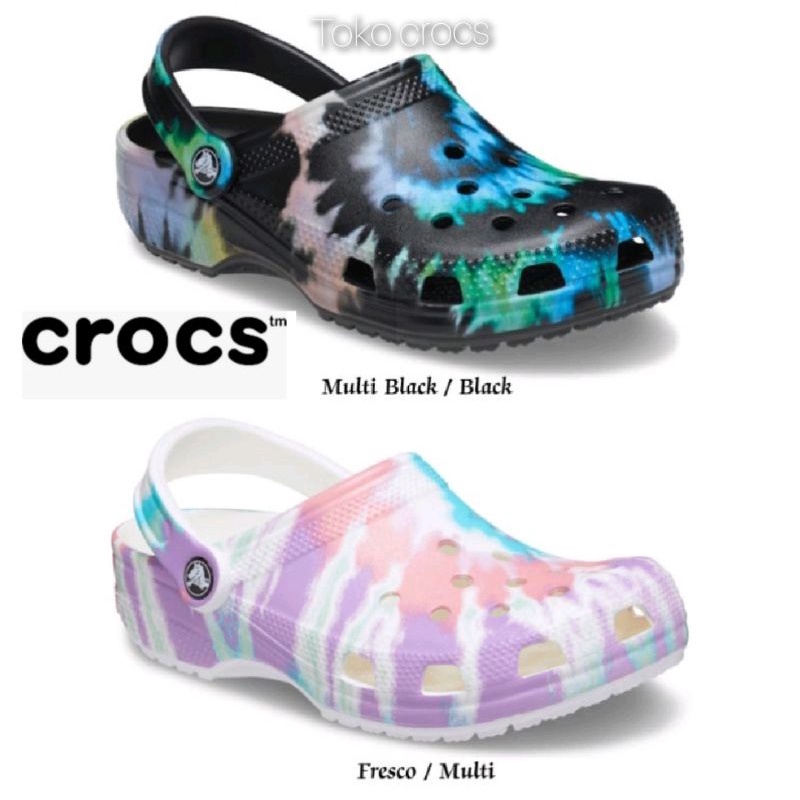 Crocs Classic tie-dye graphics clog / Crocs tie dye clogs unisex -JaminanMutu