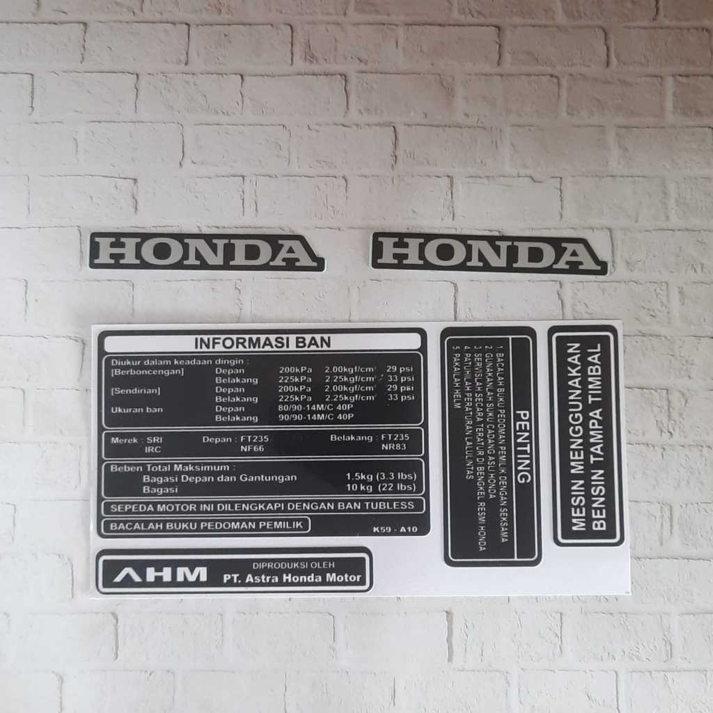 BEST SELLER STIKER DETAILING AHM PENTING INFO BAN ASTRA HONDA MOTOR