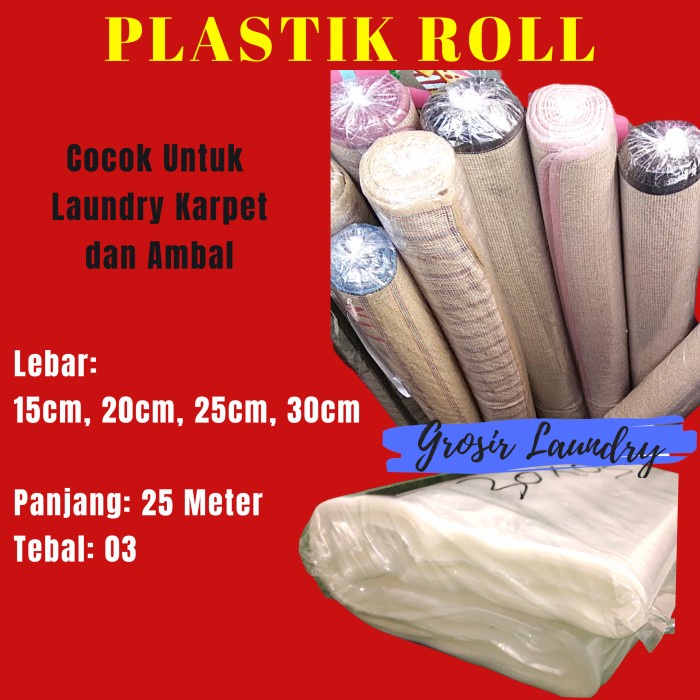PREMIUM Plastik Roll Laundry Packing Karpet Pembungkus Baju Loundry