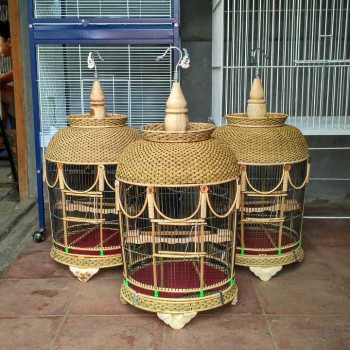 PREMIUM Kandang burung perkutut anyaman rotan kuwalitas halus