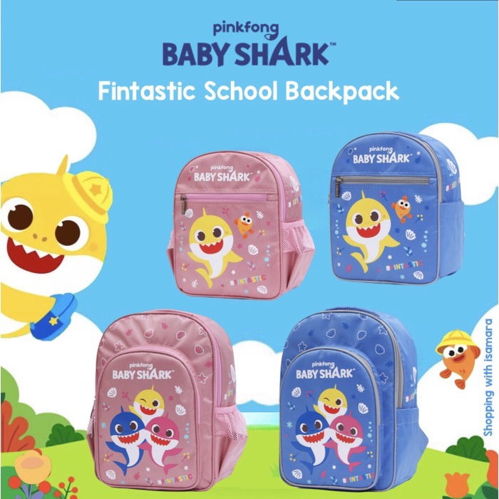 PREMIUM Pinkfong Baby Shark Fintastic School Backpack / Tas Ransel Anak
