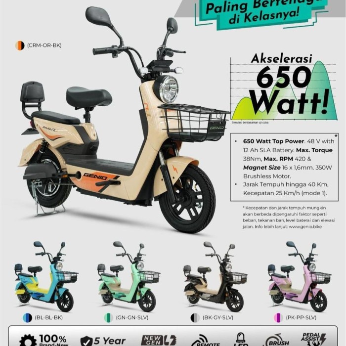 Best seller Sepeda Listrik Genio Attura FL1 E-bike Genio Garansi Resmi by United Bike Terlaris