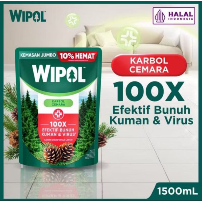 Wipol Karbol Reffil 1500ml - Wipol Karbol Cemara 1.5 Liter AY0