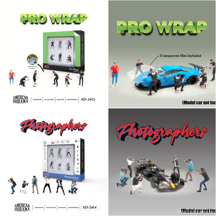 AD-2413 American Diorama Pro Wrap - AD-2414 American Diorama Photographers Diecast Diorama Figure