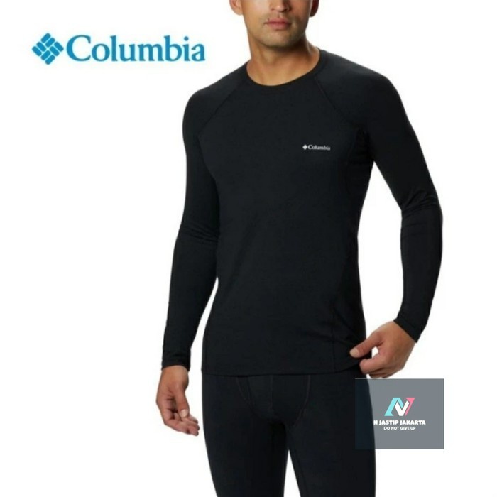 LONG JOHN COLUMBIA MIDWEIGHT STRETCH LONG SLEEVE TOP BLACK OMNI HEAT
