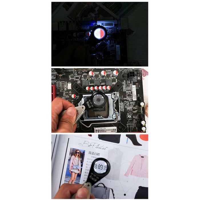 

TRIPLET LED UV 10X 21MM AG80 / KACA PEMBESAR LIPAT SAKU LOUPE / LUP