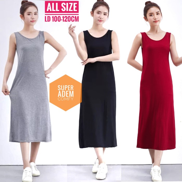 SINGLET PANJANG INNER DALAMAN PANJANG DRESS PANJANG JUMBO TANKTOP PANJ