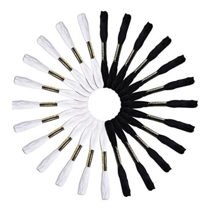 MNTB" PAKET BENANG SULAM HITAM PUTIH PMV