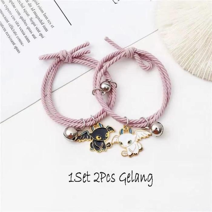 GELANG COUPLE MAGNET KARAKTER 2PCS GELANG COUPLE MAGNET LONCENG 2PCS