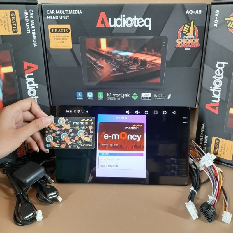 HEAD UNIT ANDROID 10 INCH AUDIOTEQ NFC RAM 2/64 GB LAYAR INCELL BLACK SCREEN ANDROID 10" AUDIOTEQ