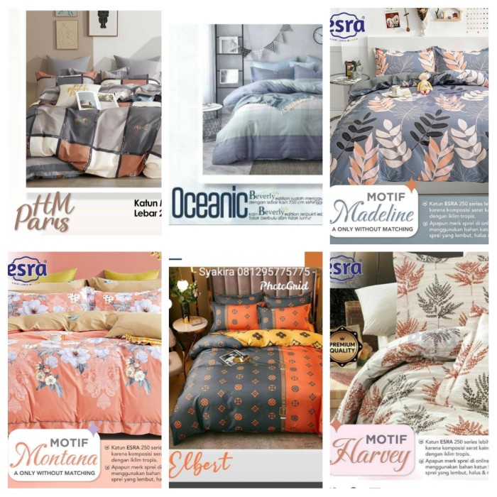 New Bedcover Set Sprei Katun 160X200X30 Motif Katun Jepang Bahan Esra Readyy