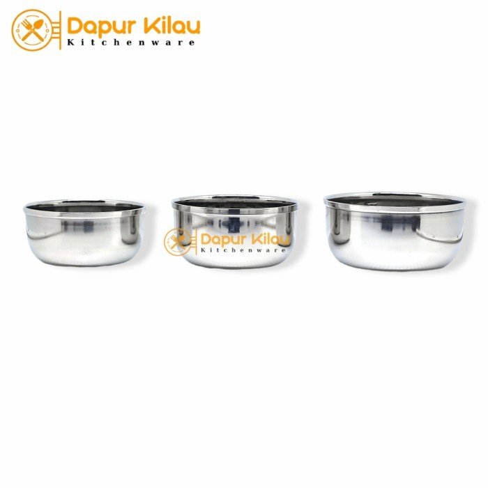 (Expert) Mangkok Kecil Stainless Steel Tebal Tempat Bumbu Saos Kecap 7-10.5cm