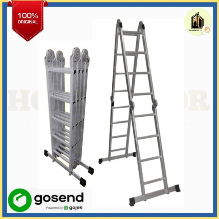 Krisbow Tangga Lipat Aluminium Multifungsi 4.4 Mtr - tangga lipat
