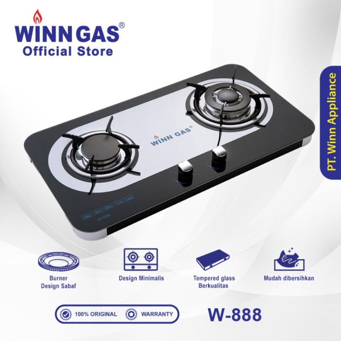 KOMPOR GAS 2 TUNGKU WINN GAS W-888 (TANAM)