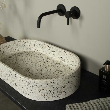 Wastafel terazzo model oval