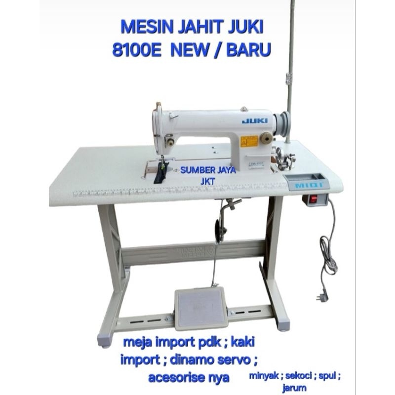 JAYAmart- mesin jahit juki 8100e new /baru +servo+meja import pdk