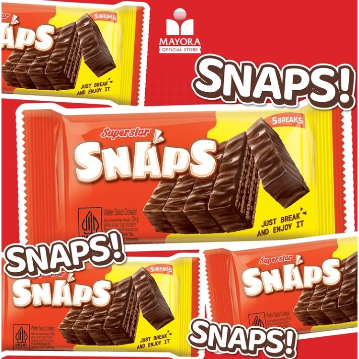 

A [ Berkah ] Superstar Snaps Box Lsi 12X28Gr Triple Chocolate Wafer Salut Cokelat Roma Wafer Coklat