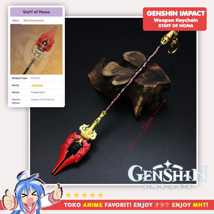 SALE  GANTUNGAN KUNCI ITEM GENSHIN IMPACT STAFF OF HOMA HUTAO READYY