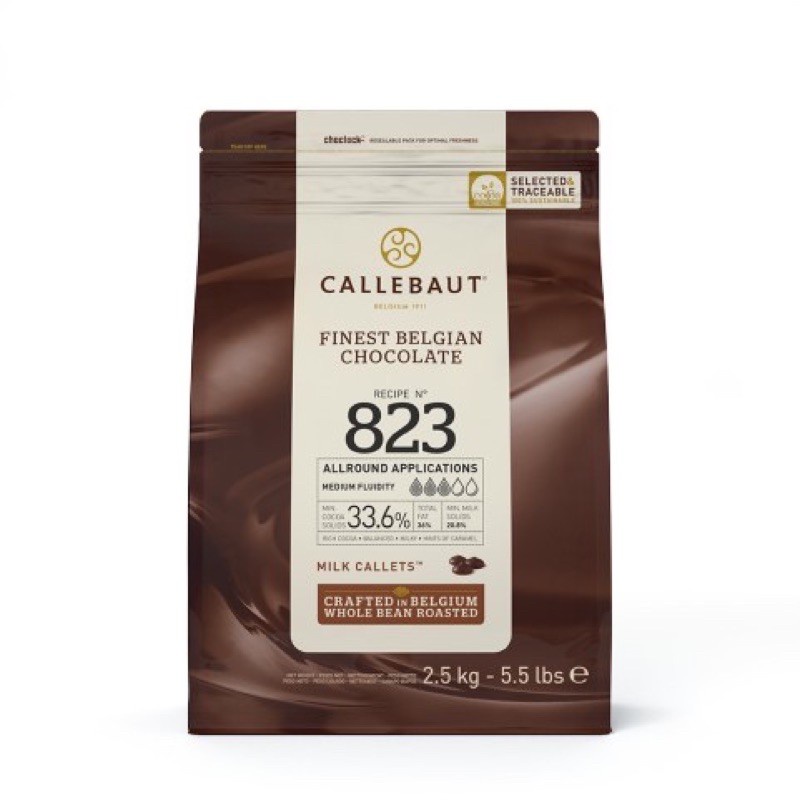 

A Callebaut Milk Chocolate Couverture 823Nv Coklat 33,6% 2,5Kg